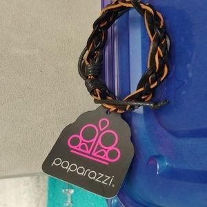 Paparazzi Men's narrow black leather bracelet